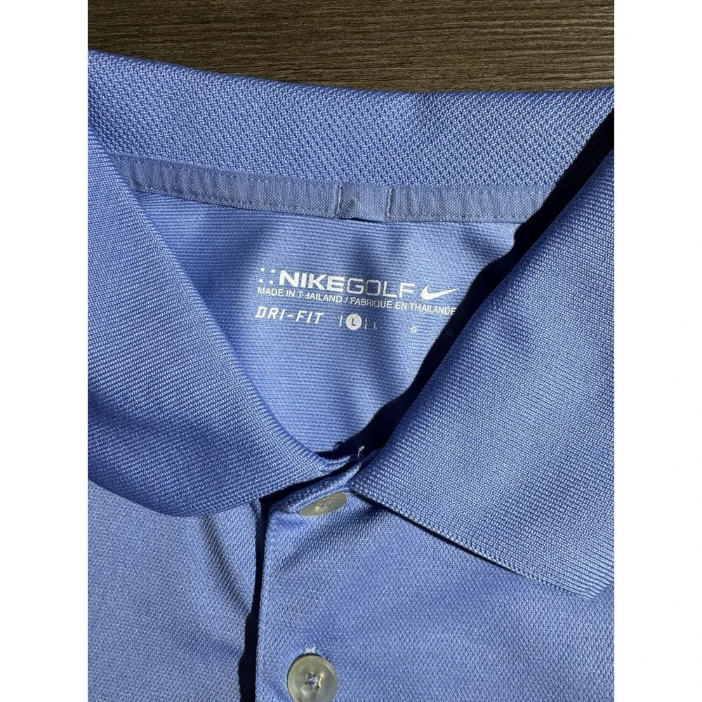 Nike Golf Dri-FIT Men's Large Blue Polo Shirt Short Sleeve JDRF Golf